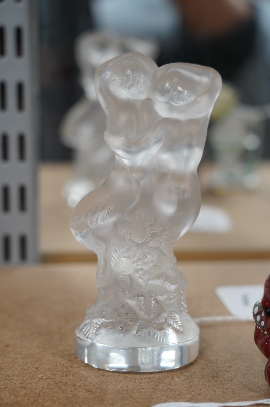 A modern Lalique nude group, 13.5cm high. Condition - good